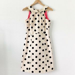 Eliza J Black Polka Dot Ivory with Hot Pink Lining